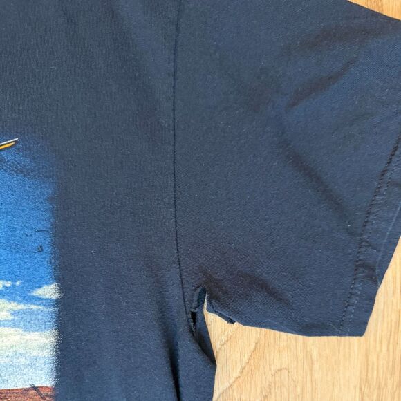 Bob Seger Ride Out Tour T-Shirt 2014 2015 Navy Blue Large Graphic Band Tee - Picture 6 of 6